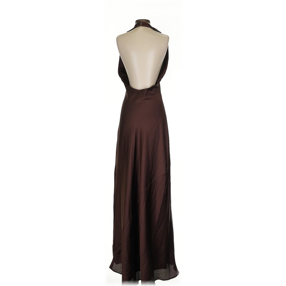 Show Me Your Mumu Jasmine Halter Maxi Dress Chocolate Luxe Satin L NWT - Picture 6 of 9